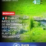 Habitantes de la parroquia Cubijíes impidieron el ingreso de maquinaria al lugar donde el Municipio de Riobamba pretende construir una planta de tratamiento de aguas residuales.