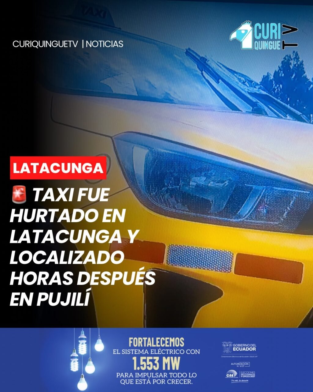 Un vehículo tipo taxi fue hurtado la tarde de este martes 6 de octubre en una lavadora ubicada en el centro de Latacunga.