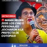 #Latacunga | El Municipio de Latacunga, junto a los cinco personajes de la Mama Negra 2026, realizó la tradicional jocha a la prefecta de Cotopaxi, Lourdes Tibán, como parte de los preparativos para la celebración de la fiesta mayor de la ciudad.