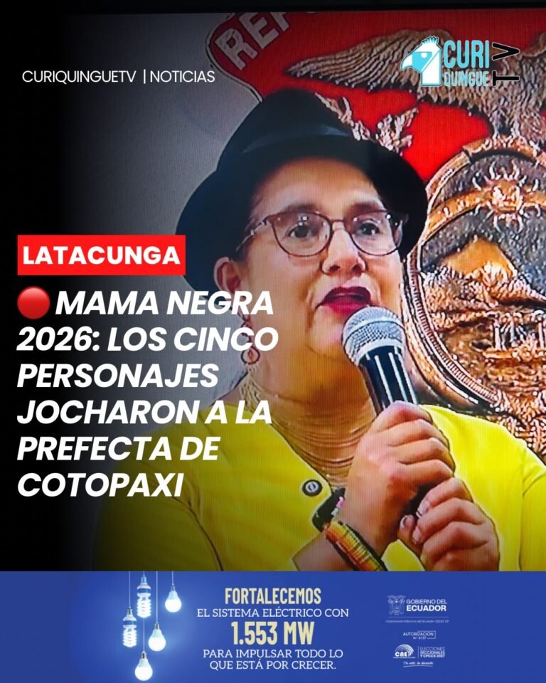 #Latacunga | El Municipio de Latacunga, junto a los cinco personajes de la Mama Negra 2026, realizó la tradicional jocha a la prefecta de Cotopaxi, Lourdes Tibán, como parte de los preparativos para la celebración de la fiesta mayor de la ciudad.