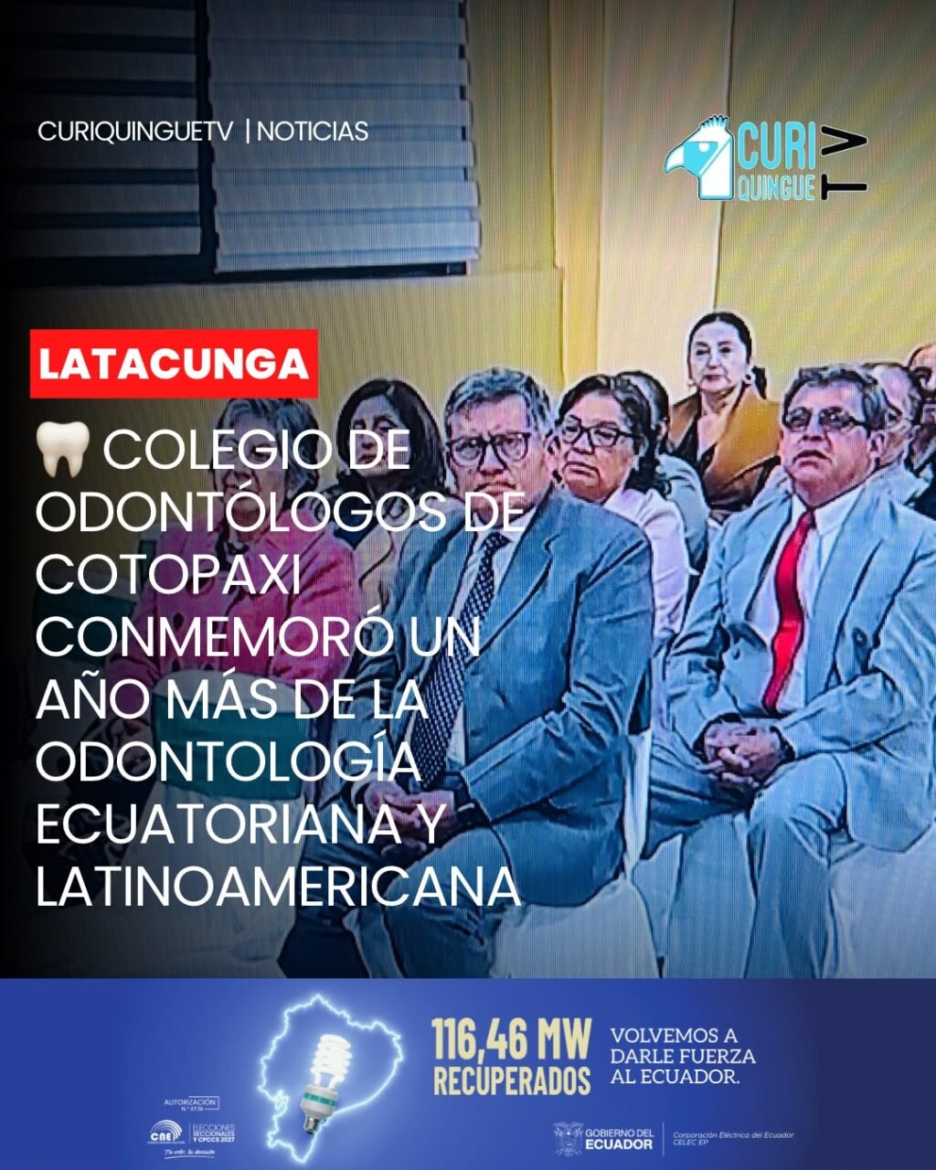 #Cotopaxi | El Colegio de Odontólogos de Cotopaxi desarrolló una sesión solemne conmemorativa por un año más de la odontología ecuatoriana y latinoamericana, en un acto que reunió a destacados profesionales del área para reconocer su trayectoria y aporte a la salud.