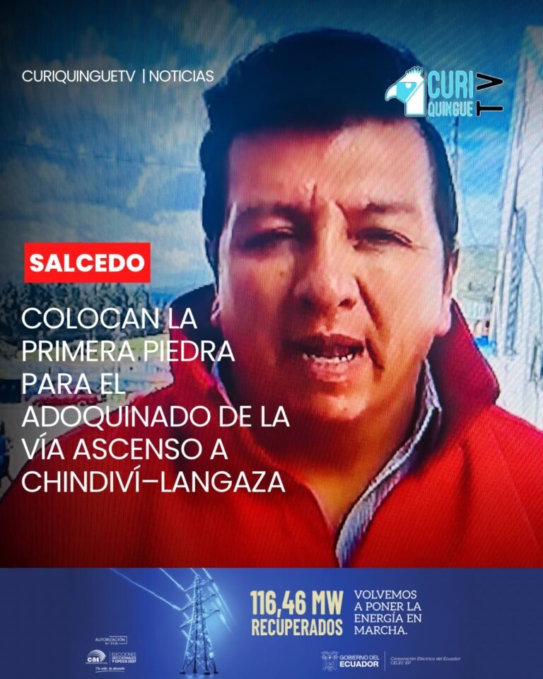 Salcedo, Cotopaxi | El Gobierno Autónomo Descentralizado Municipal de Salcedo colocó la primera piedra para el inicio de los trabajos de adoquinado de la vía Ascenso a Chindiví–Langaza, un proyecto vial que busca mejorar la movilidad y atender una demanda histórica de los moradores del sector.
