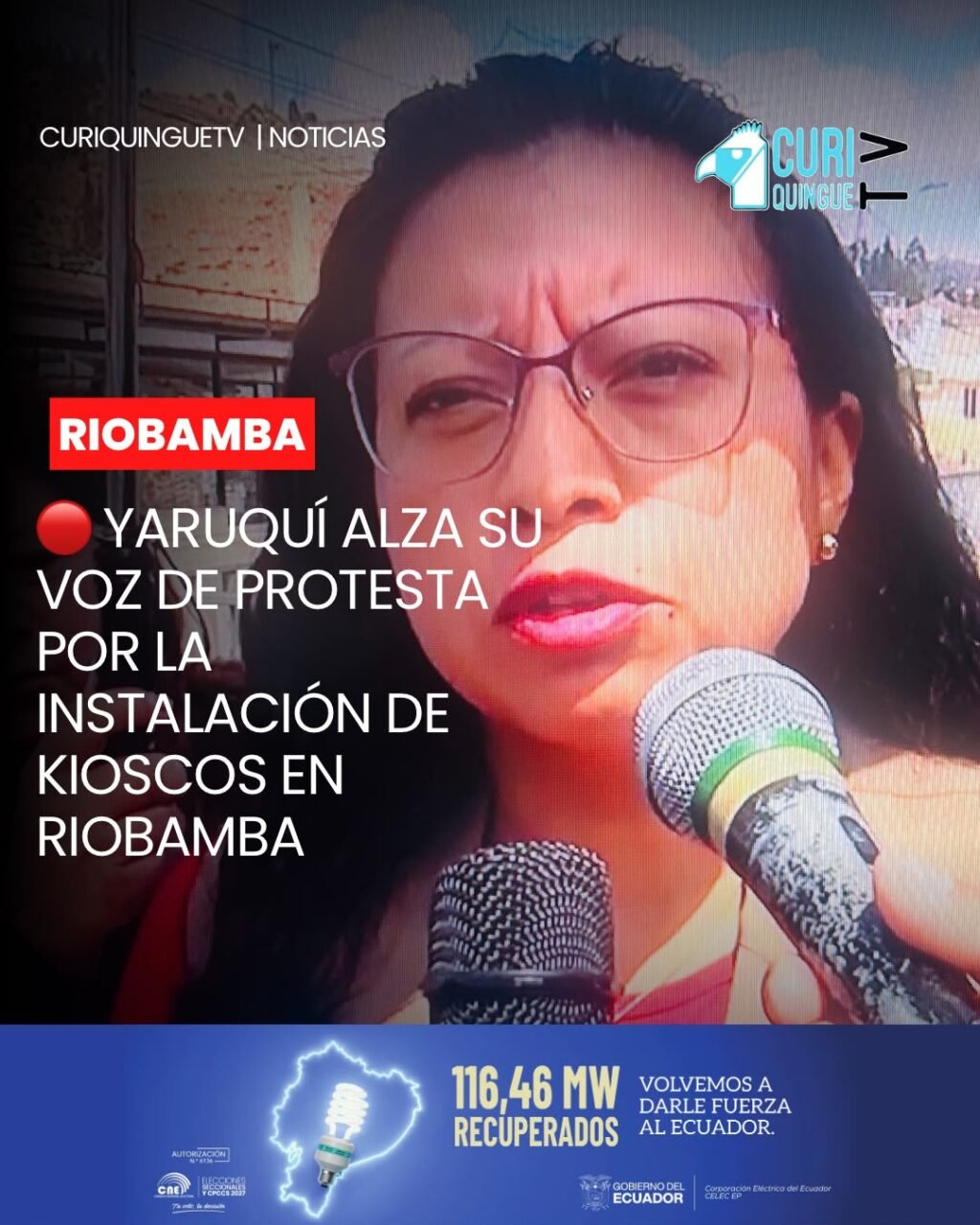 📍 #Riobamba | Nuevamente, habitantes de Yaruquí expresan su inconformidad ante una propuesta del Municipio de Riobamba para instalar kioscos en un espacio ubicado en diagonal a la iglesia y sobre un canal de riego.