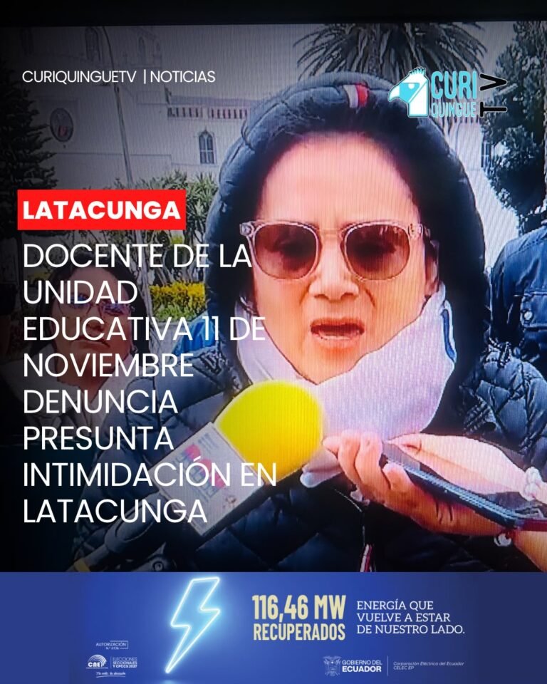 #Latacunga | Una docente de la Unidad Educativa 11 de Noviembre manifestó sentirse intimidada por parte de directivos de la institución. Según su testimonio, esta situación habría derivado en denuncias presentadas en su contra ante el Distrito de Educación, las cuales considera infundadas.