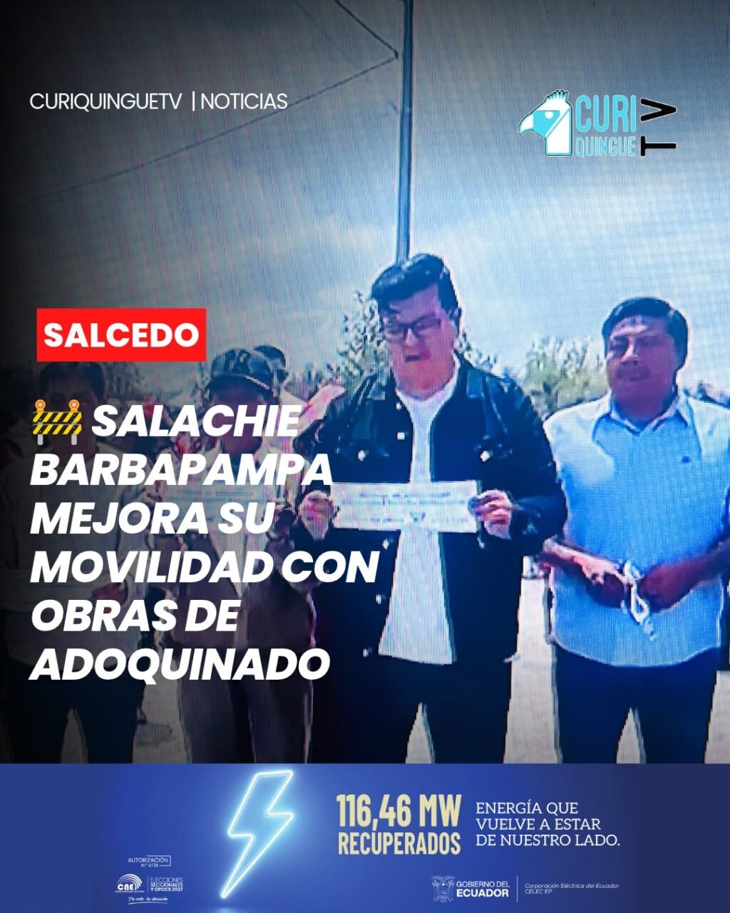 📍 #Salcedo | El lodo durante el invierno y el polvo en los días secos quedaron atrás para los habitantes de Salache Barbapampa, en el sector de El Canal, tras la intervención de cerca de medio kilómetro de una de las vías importantes de esta comunidad.