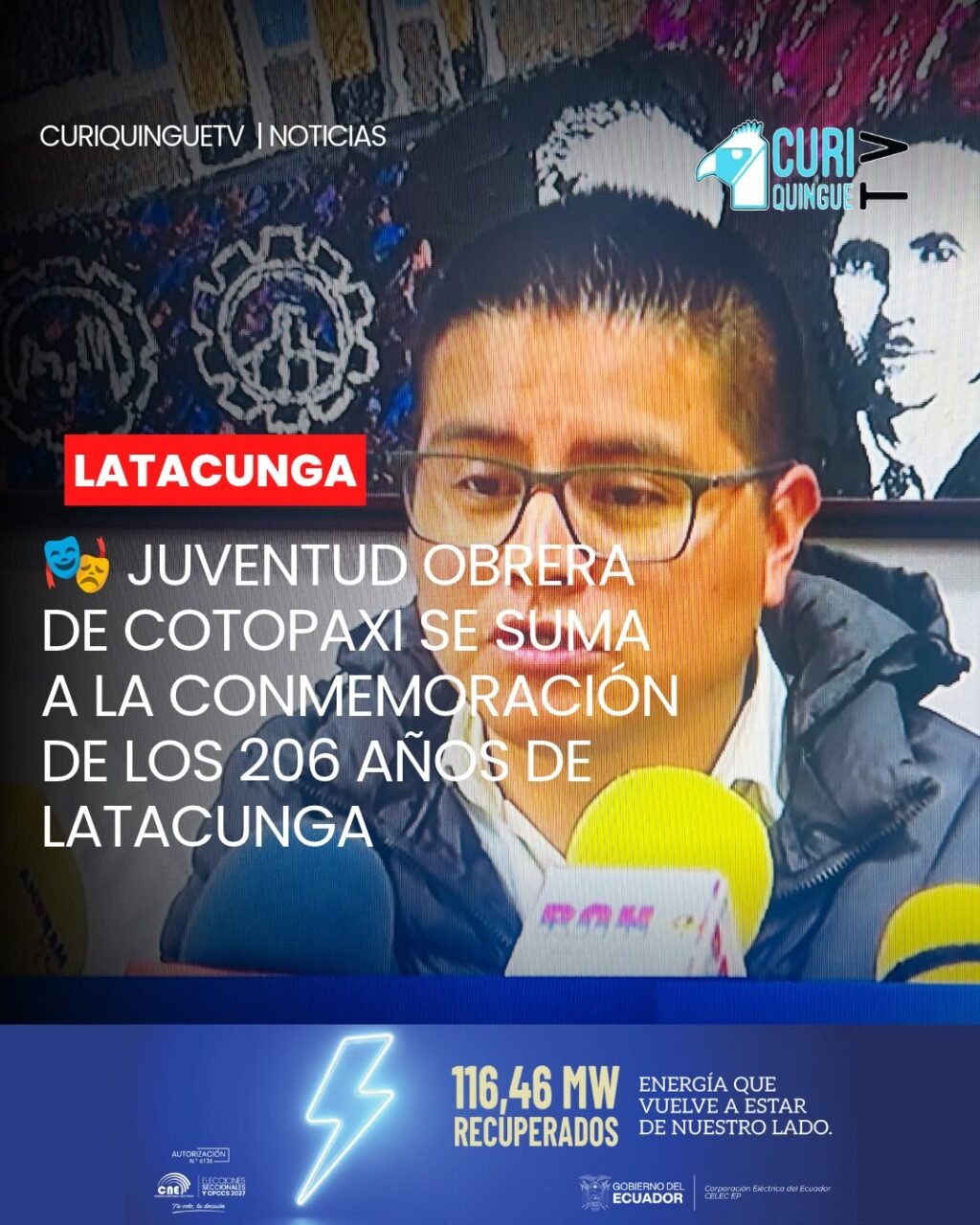 📍 #Latacunga | La Sociedad Juventud Obrera de Cotopaxi se une a la celebración de los 206 años de emancipación política de Latacunga con la organización de un evento artístico que contará con la participación de sus socios.