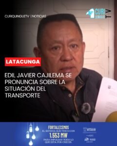 El concejal Javier Cajilema se refirió a la situación del transporte urbano, rural e intracantonal combinado en el cantón Latacunga, abordando los aspectos relacionados con la movilidad y la prestación de este servicio a la ciudadanía.